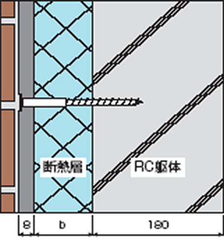 タイル仕上げ断面図